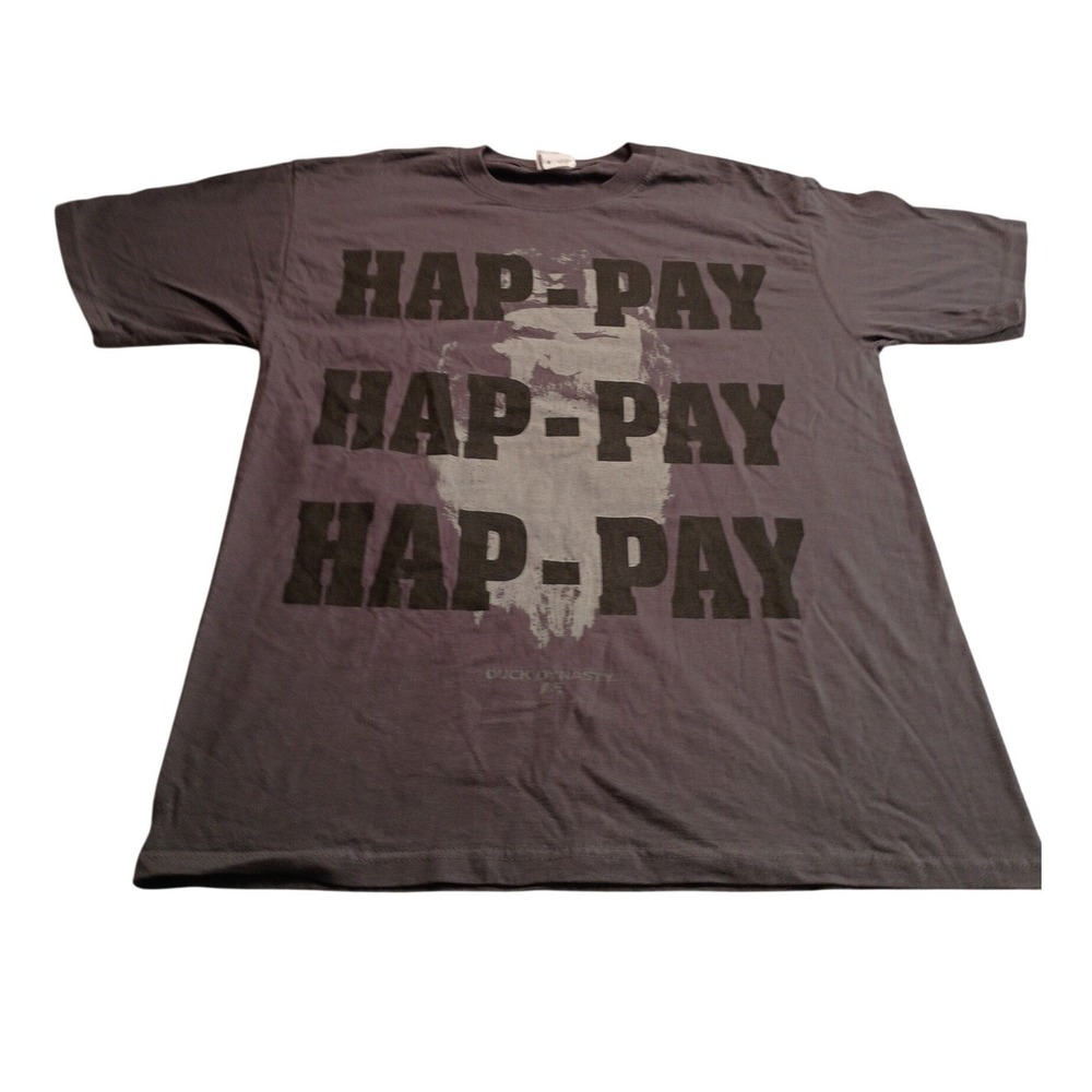 Duck Dynasty Si Robertson Happy Happy Happy Graphic T-Shirt Gray Men's Medium